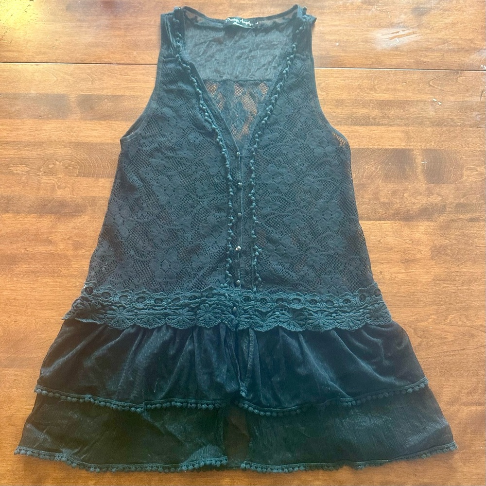 Pretty Angel Black Sheer Top